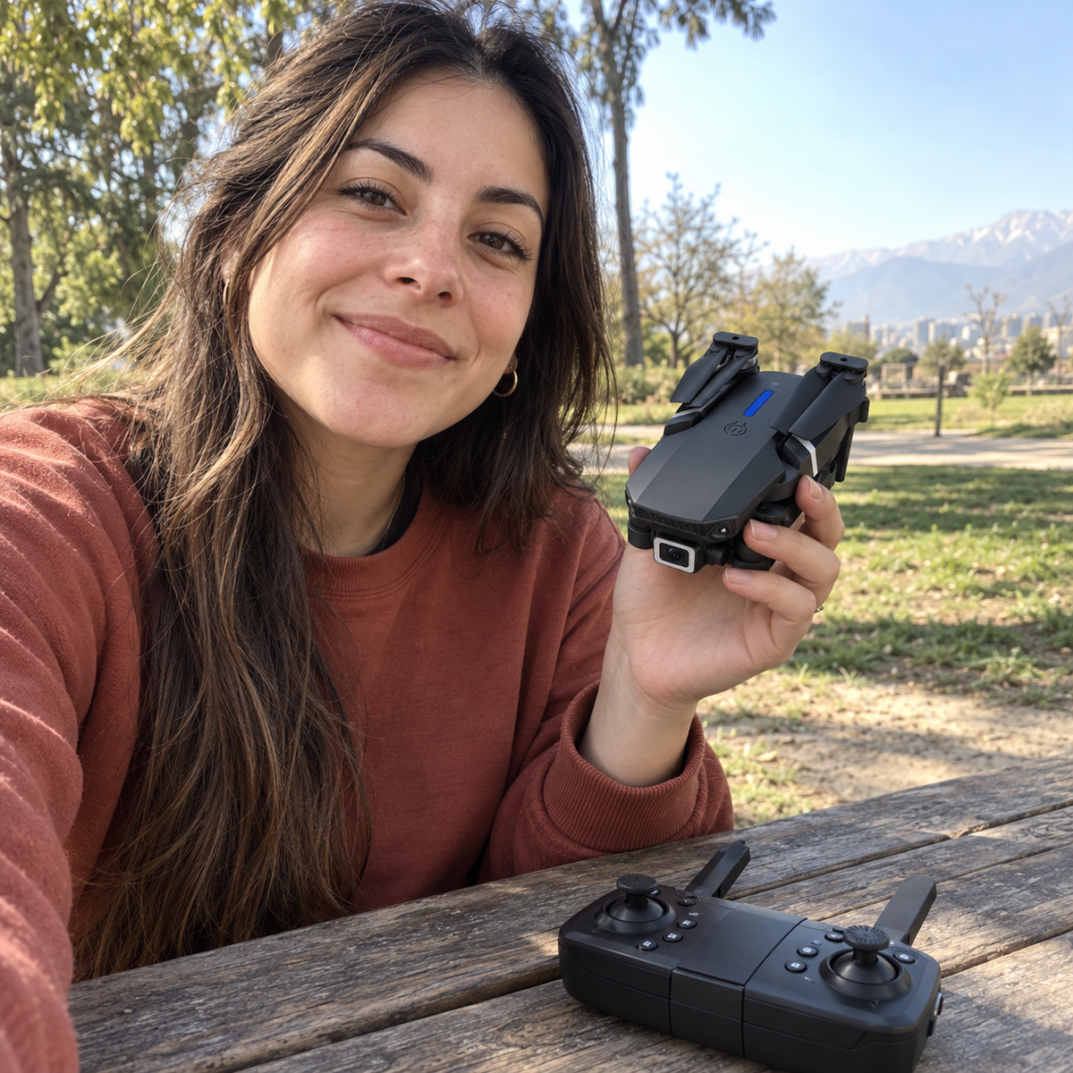 Foto de estilo UGC para testimonio de ejemplo de dron E88