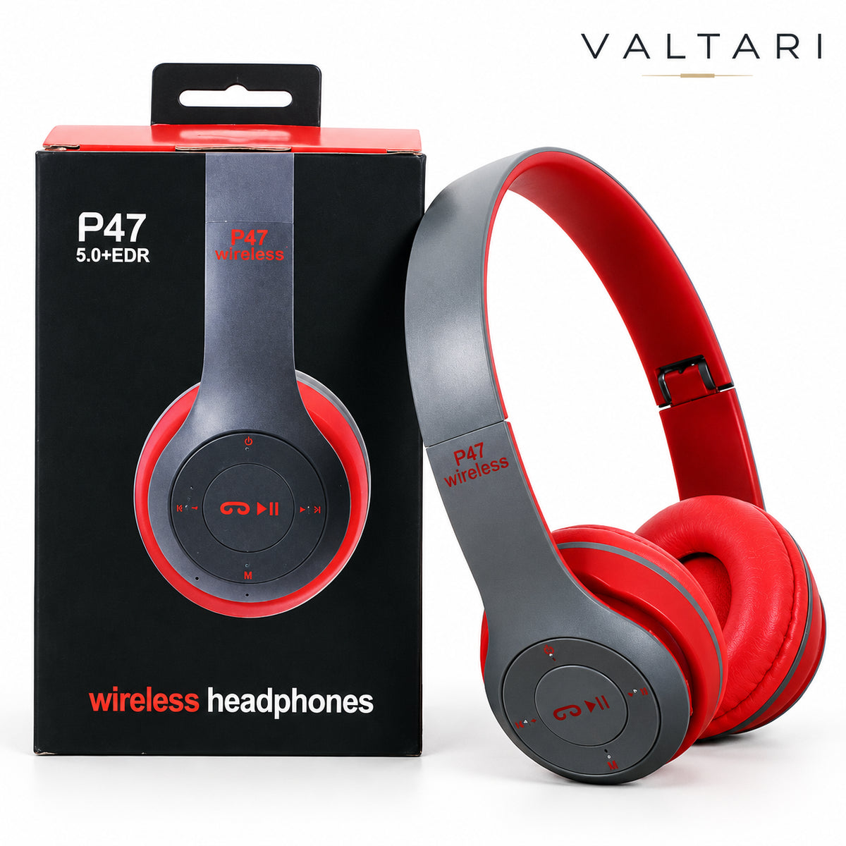 Audífonos Bluetooth P47 con caja · VALTARI